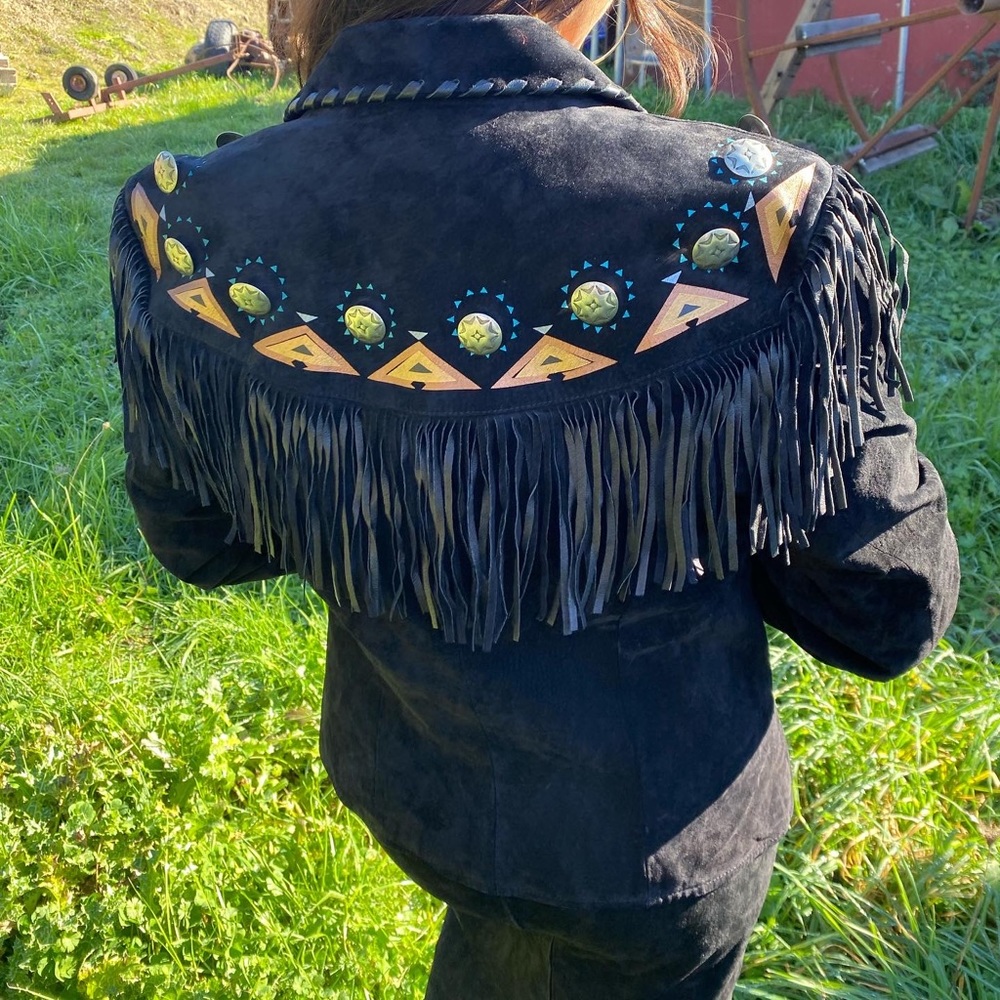 Char Santa Fe hand painted suede jacket